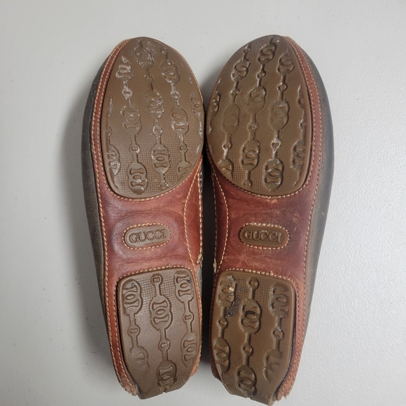 Gucci Classic Vintage Horsebit Leather Slip On Flat Driving Loafers Size 8.5M. main image 8